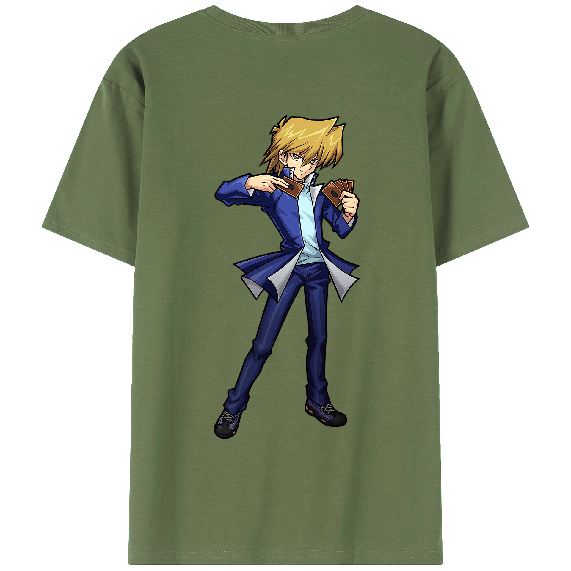 （画像用） 遊☆戯☆王 Yu-Gi-Oh! 綿100％ メンズ半袖Tシャツ（バックプリント） 通気性